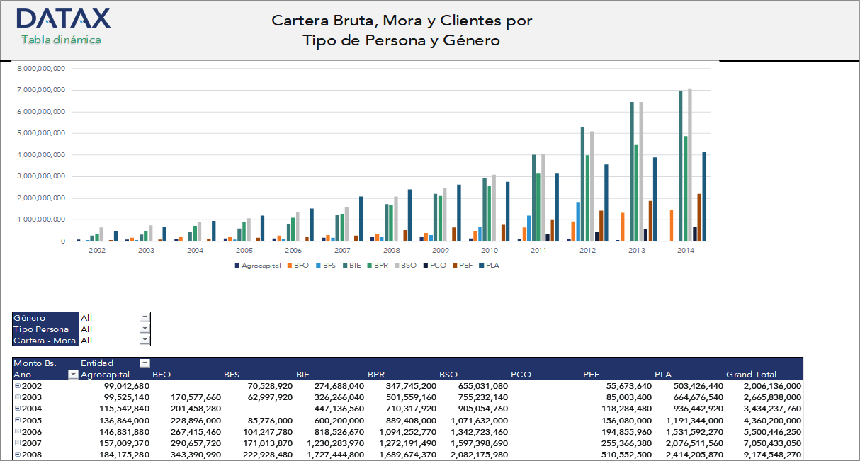 Cartera Bruta, Mora y Clientes por Tipo de Persona y Género