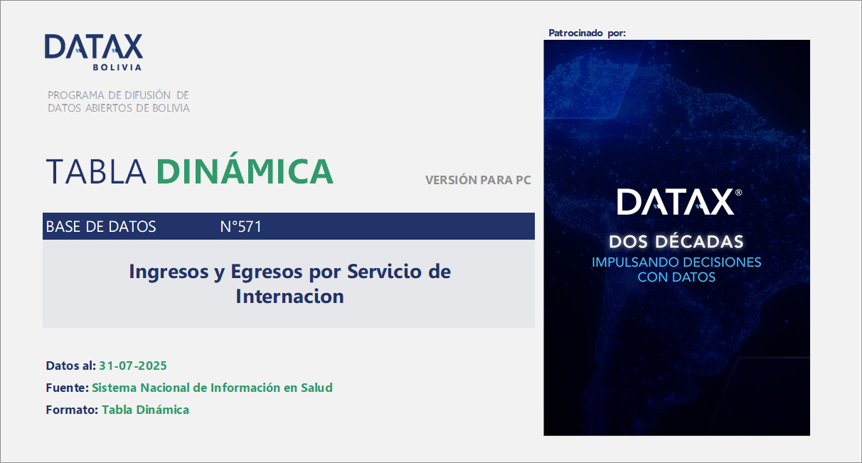 Internaciones en Establecimientos de Salud: Ingresos y Altas por Servicio