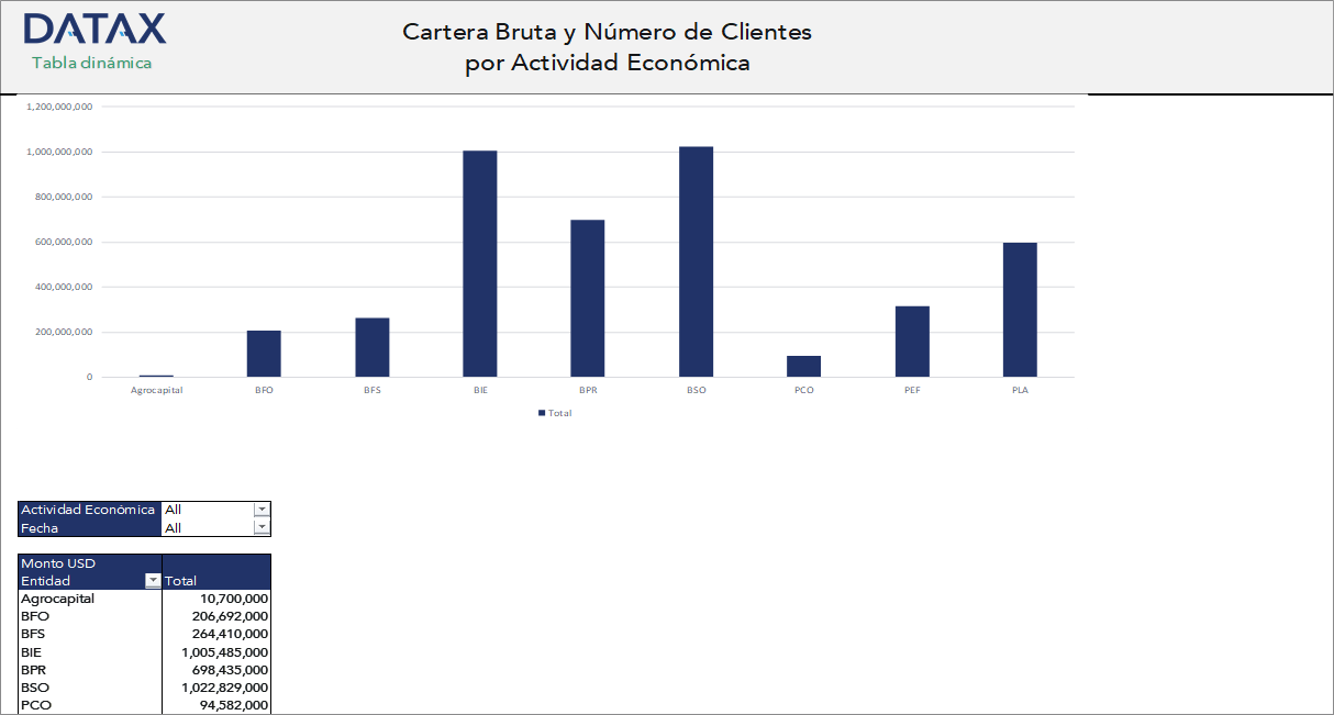 Gross Portfolio and Number of Clients by Economic Activity